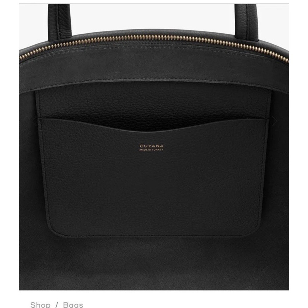 Cuyana Original Classic Zipper Black Tote Bag New With Dust Bag - Picture 3 of 13